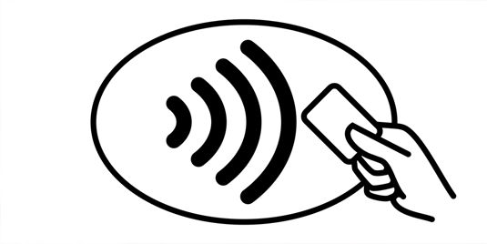 Symbol för kontaktlös betalning "blipp"