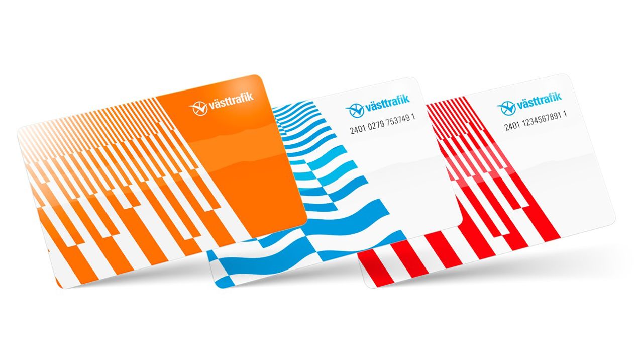 Tre olika Västtrafikkort